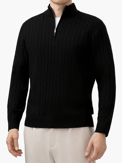 Herren Pullover Halbzip Casual Strickpullover für Herbst und Winter