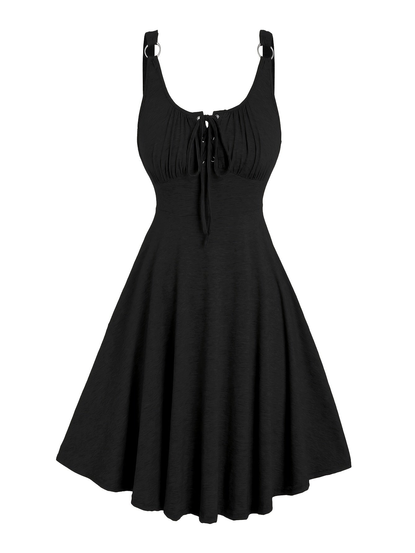 Damen Freizeit Skaterkleid mit Schnürung – Elegantes Sommerkleid für Alltag & Ausgehen