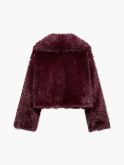 Veste courte en fausse fourrure pour femme au style chic élégant pour l'automne et l'hiver, coupe ample, idéale pour les occasions décontractées