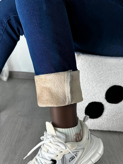 Winter Leggings mit Fleece-Futter – Dunkelblau