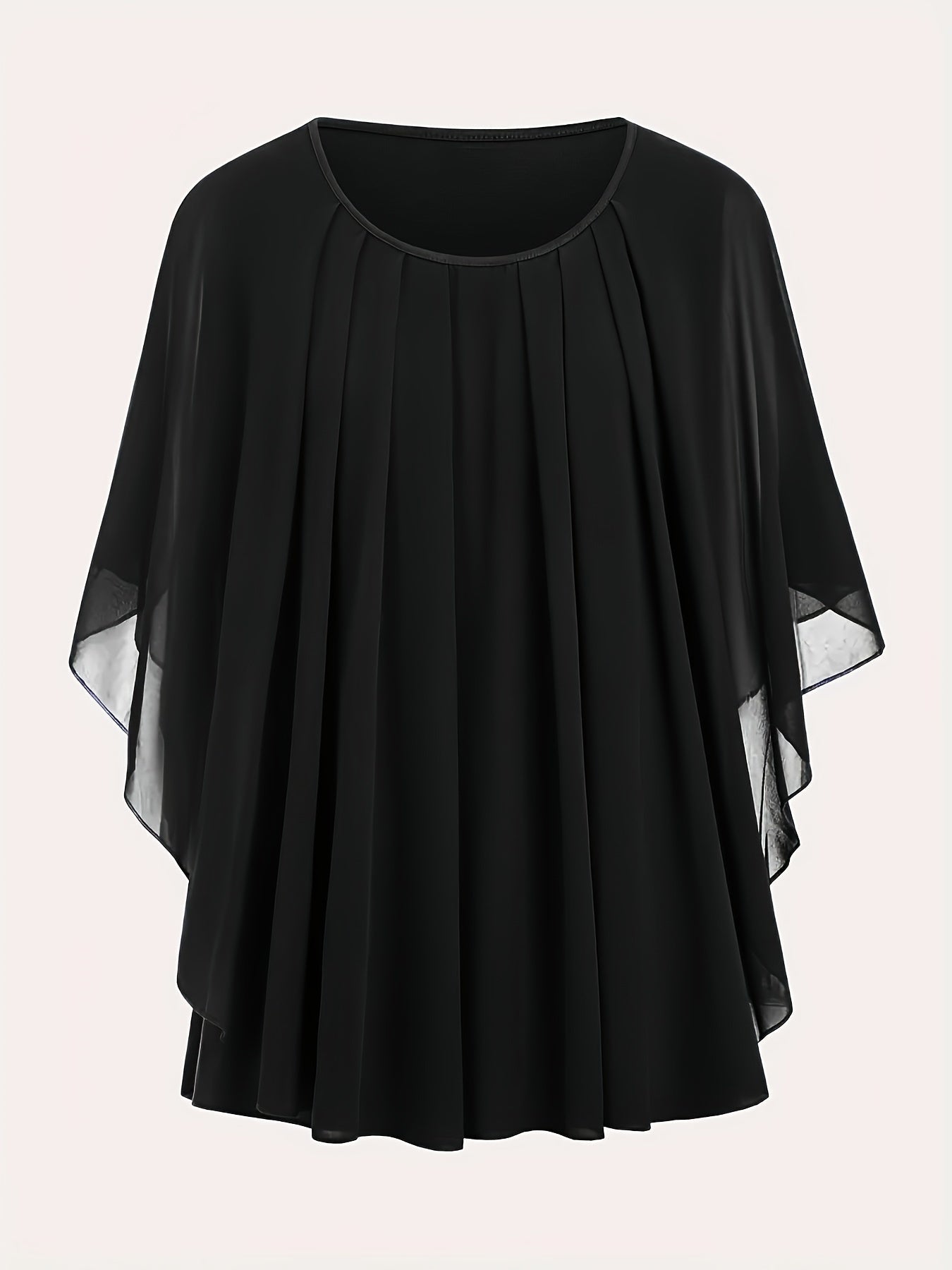 Damen Elegante Oversized Chiffon Bluse für Ausgehen – Stilvolle Flatterärmel, Lockerer Schnitt, Ideal für festliche Anlässe
