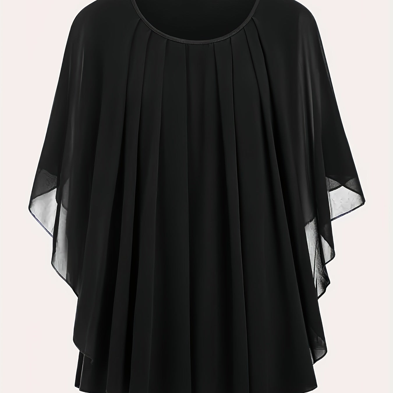 Damen Elegante Oversized Chiffon Bluse für Ausgehen – Stilvolle Flatterärmel, Lockerer Schnitt, Ideal für festliche Anlässe
