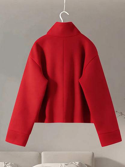 Damen Kurzjacke mit Stehkragen und Knöpfen