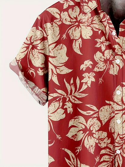 Herren Vintage Hawaiihemd mit floraler Allover-Print – Perfekt für Sommer und Urlaub
