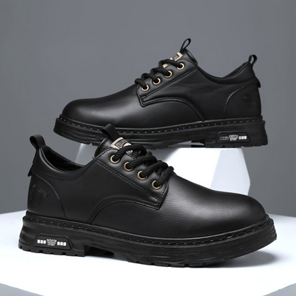 Herren Schnürschuh Casual mit Profilsohle Schwarz
