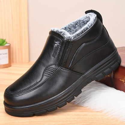 Herren Winter Slip-on Schuhe Braun gefüttert mit dicker Sohle