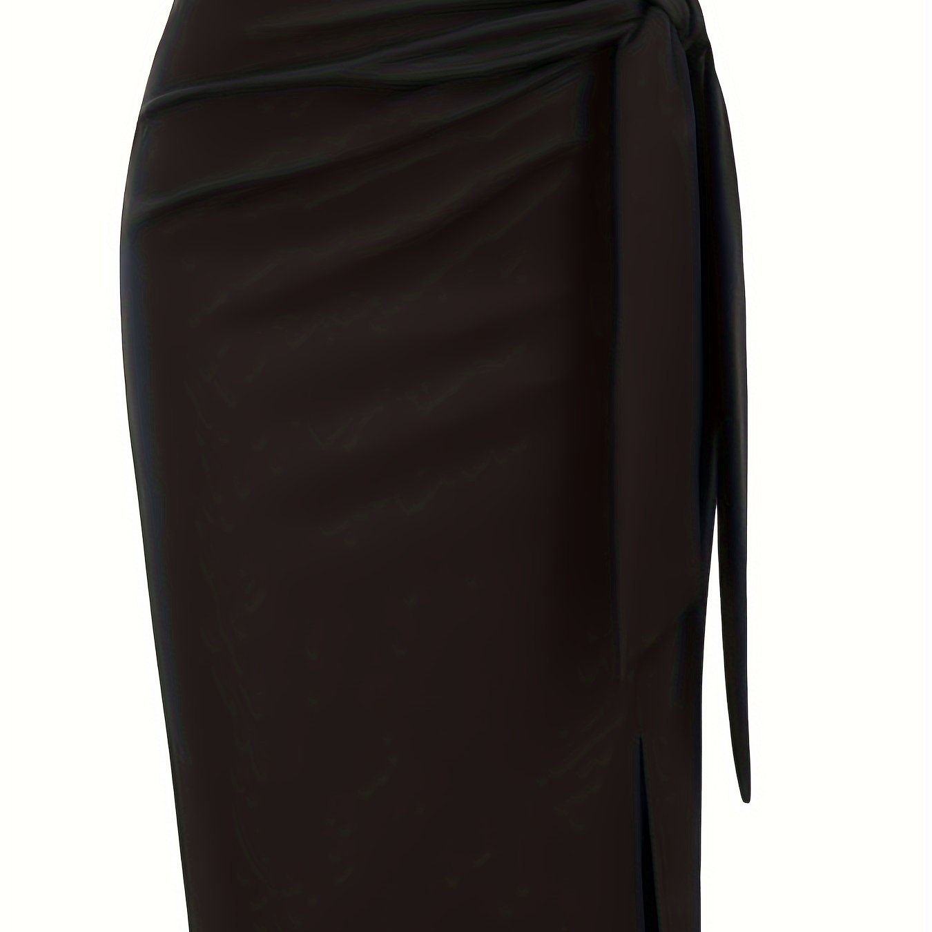 Gonna midi elegante da donna con dettaglio nodo e spacco – Perfetta per ufficio ed eventi