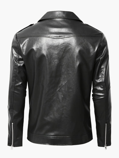 Giacca da motociclista da uomo in stile vintage – Giacca di mezza stagione alla moda con cerniera e cintura