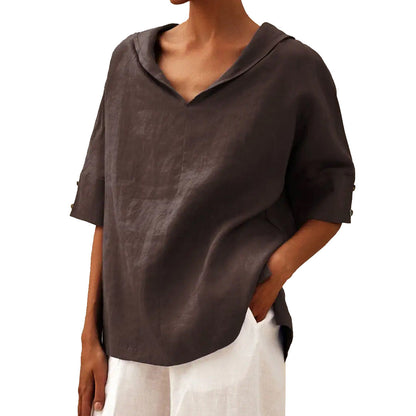Damen Halbarm Bluse für Büro und Freizeit – Legerer Komfort, Eleganter Look