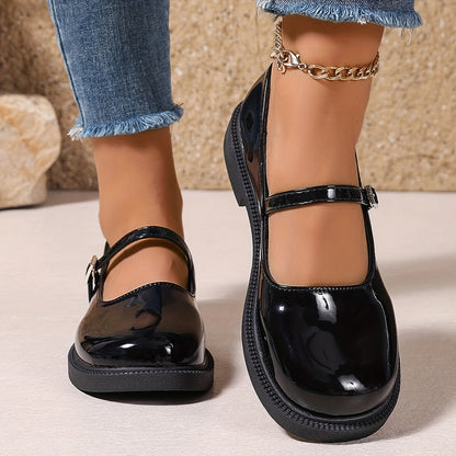 Damen Mary Jane Schuhe Preppy Stil – Modische Alltagsschuhe mit Riemen