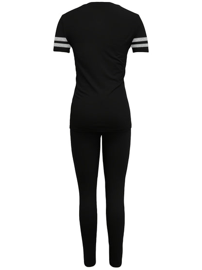 Set casual sportivo da donna – Completo con T-shirt e leggings per tutti i giorni e il tempo libero