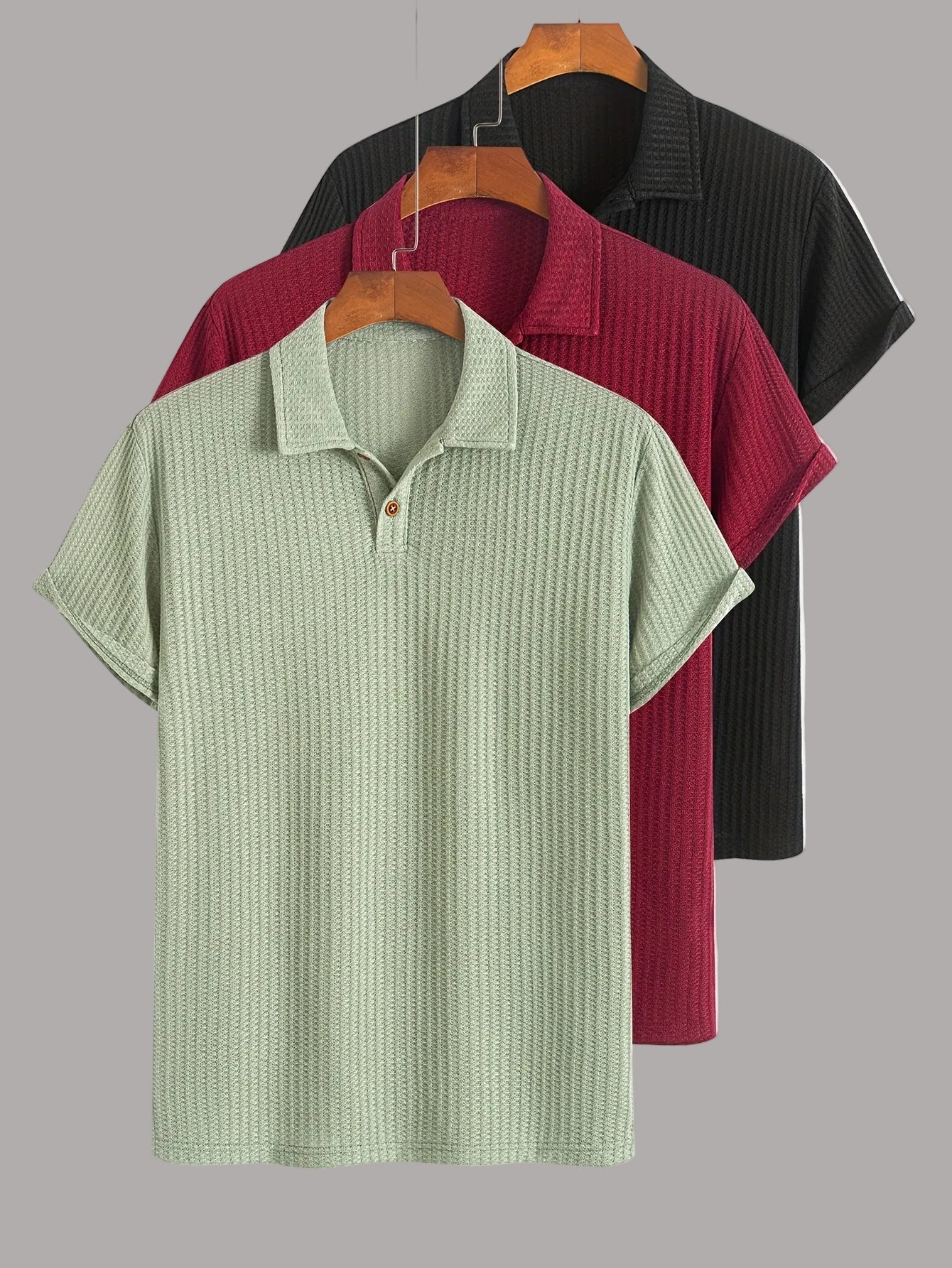 Herre Polo Shirt Sæt Kortærmet Moderne Klassisk Fritid Business