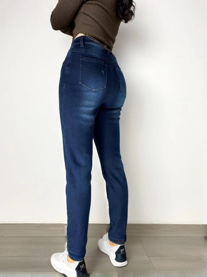 Winter Leggings mit Fleece-Futter – Dunkelblau