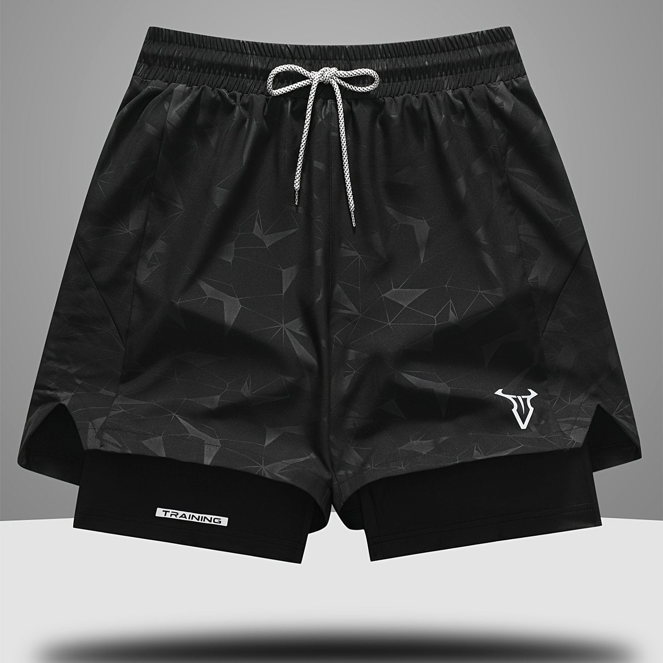 Pantaloncini da allenamento uomo fitness sport taglio regolare con coulisse e tasche laterali
