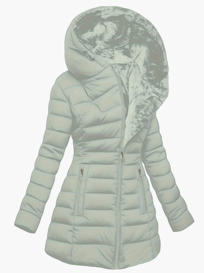 Cappotto imbottito invernale da donna con cappuccio – Elegante parka outdoor per giornate fredde