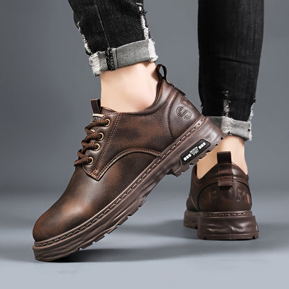 Herren Schnürschuh Casual mit Profilsohle Schwarz