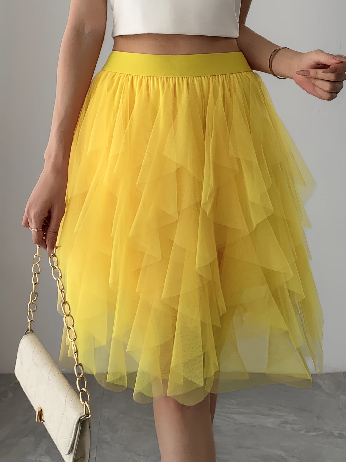 Damen Tüllrock Kurz Mehrlagig Flatternd Eleganter Stil – Perfekt für Party und Alltag