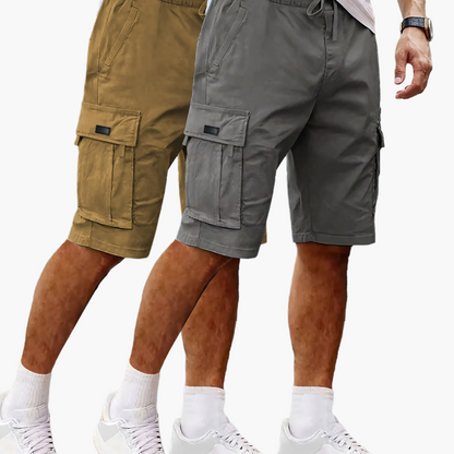 Heren Cargo Shorts 2-pack – Vrije tijd & Outdoor, Comfortabele cargoshorts met zakken, Regular Fit
