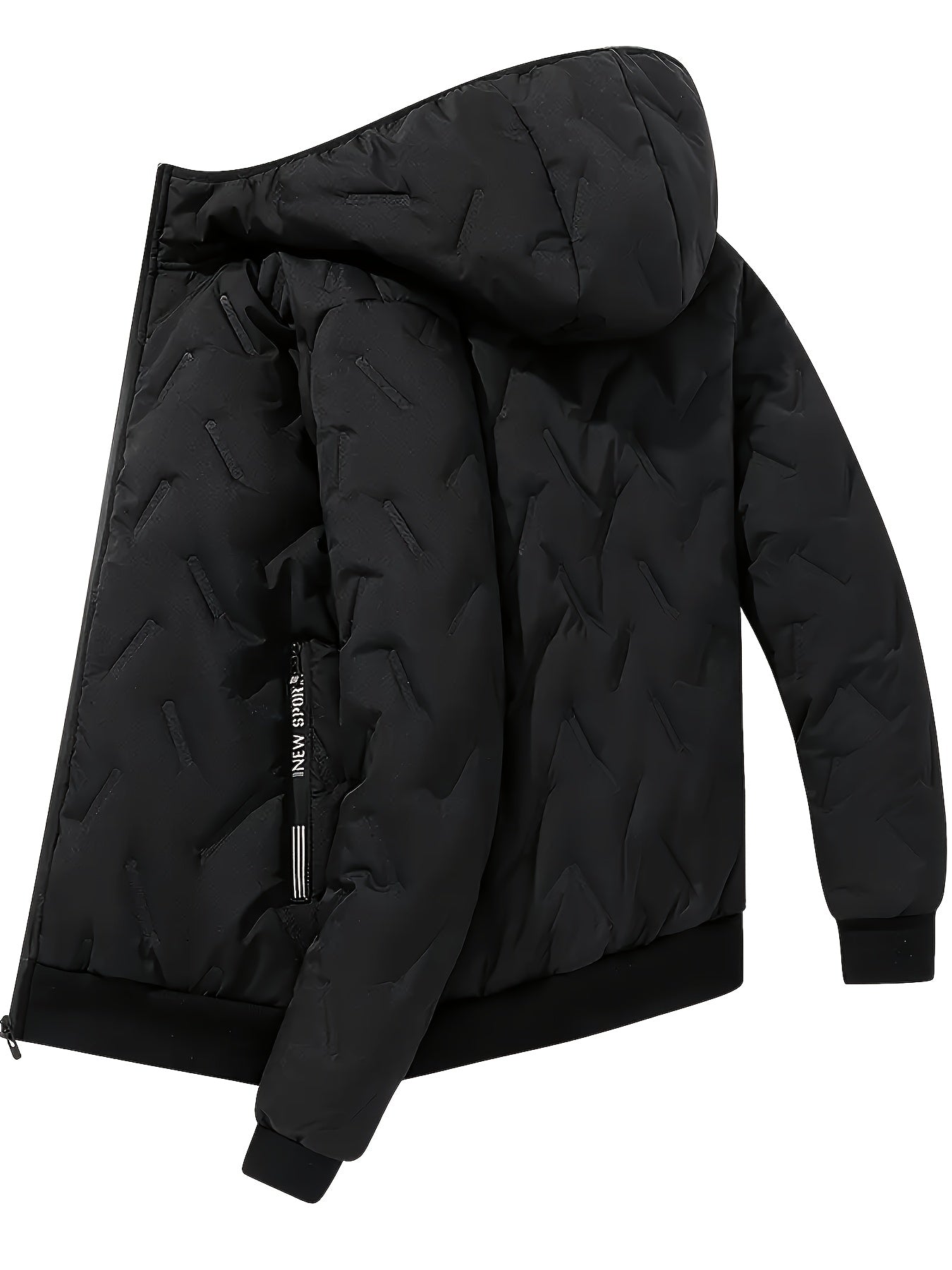 Completo da allenamento imbottito da uomo, giacca trapuntata con cappuccio e pantaloni trapuntati, invernale