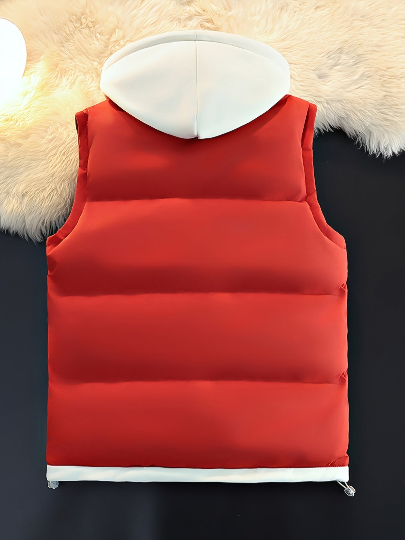 Unisex Steppweste mit Kapuze Doppel-Reißverschluss Winter Freizeit