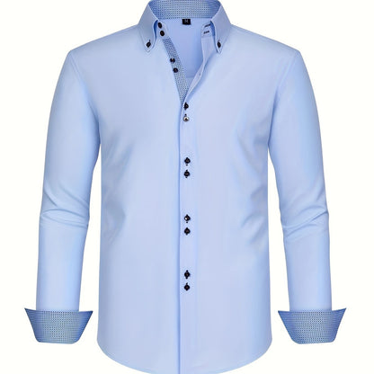 Męska koszula biznesowa casual z długim rękawem nowoczesny elegancki design