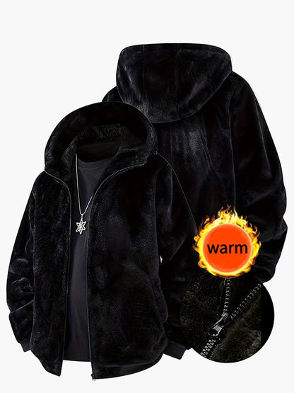 Chaqueta con capucha para hombre en look de tendencia para otoño e invierno – Declaración de moda cálida para tiempo libre y uso diario