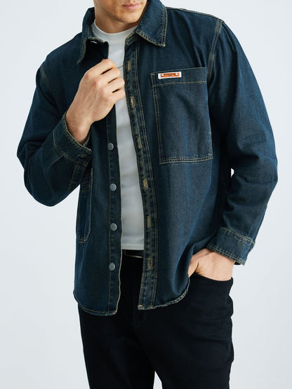 Herre Oversize Denim Skjortejakke – Afslappet Streetstyle til hverdag og fest