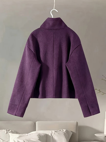 Damen Kurzjacke mit Stehkragen und Knöpfen