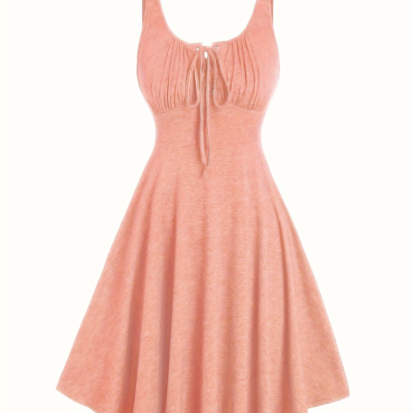 Damen Freizeit Skaterkleid mit Schnürung – Elegantes Sommerkleid für Alltag & Ausgehen