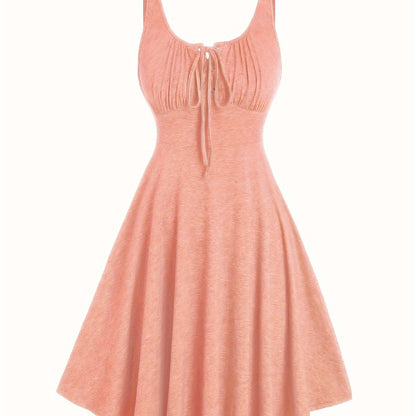 Damen Freizeit Skaterkleid mit Schnürung – Elegantes Sommerkleid für Alltag & Ausgehen