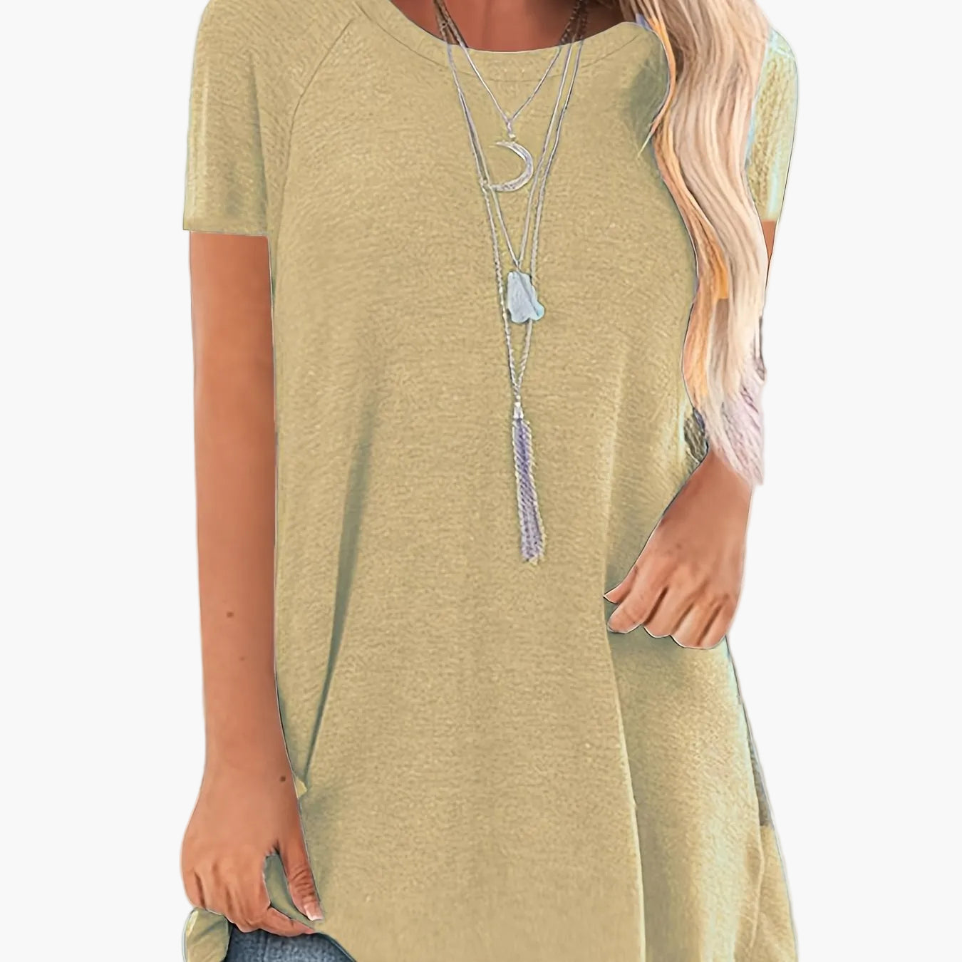 Tunica donna manica corta taglio ampio moda casual