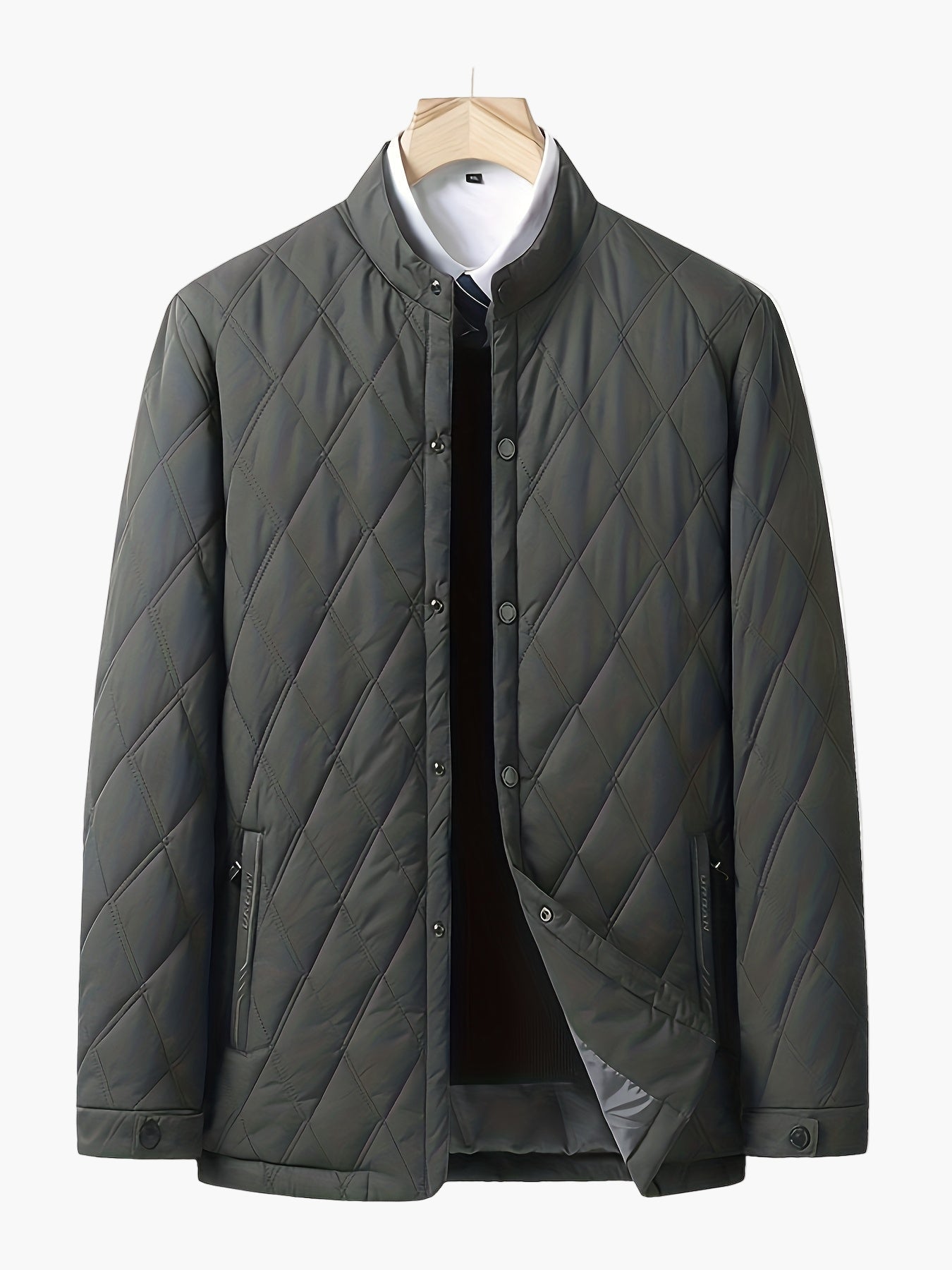 Herren Steppjacke mit modernem Rautenmuster – Eleganter Alltagsstil für Business & Freizeit