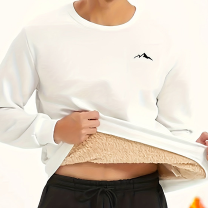 Unisex Winter Pullover mit Fleece-Futter und Berg-Logo
