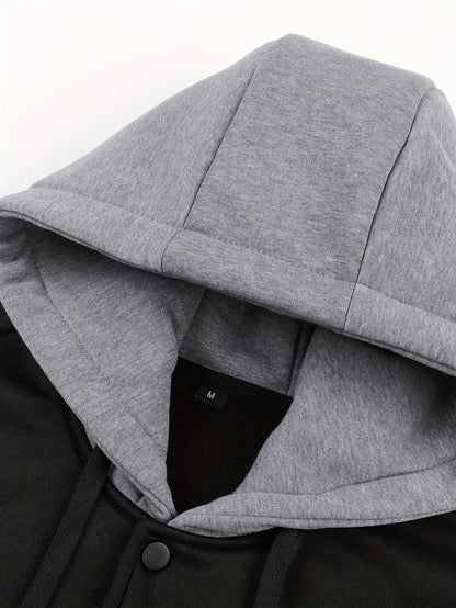 Herren Kapuzenjacke College-Stil Schwarz Grau mit "LA 77" Aufdruck
