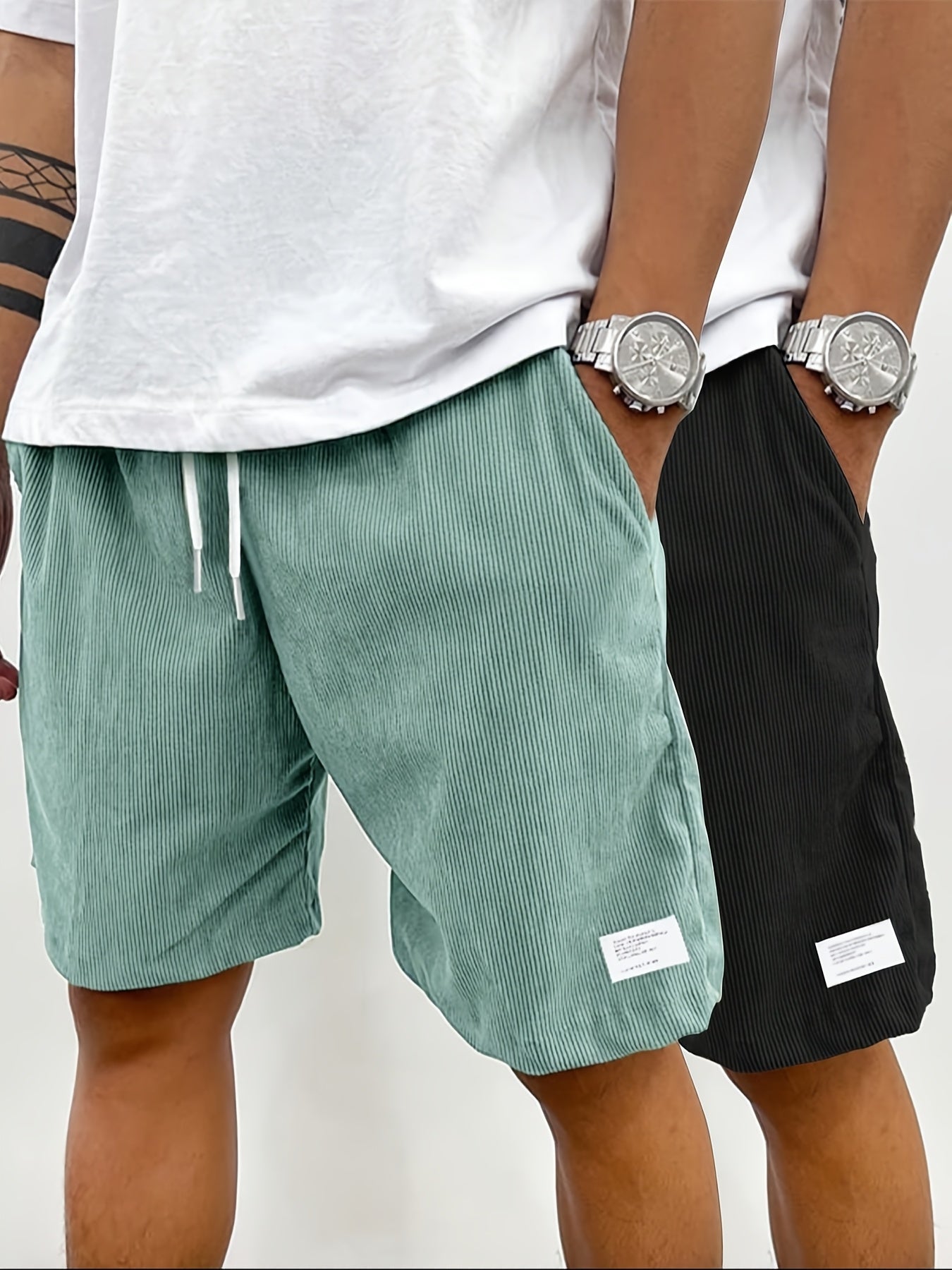 Pantaloncini da uomo vintage casual con tasche – Vestibilità regolare, stile street, moda estiva
