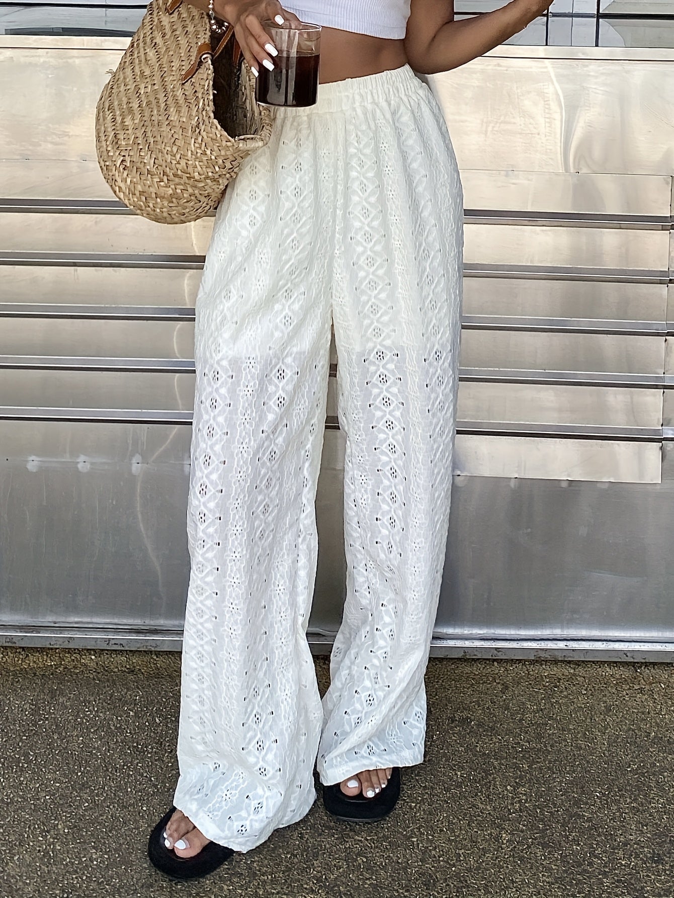 Damskie spodnie z koronką w stylu boho na lato, wakacje i plażę
