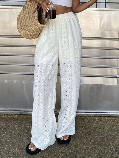 Damskie spodnie z koronką w stylu boho na lato, wakacje i plażę