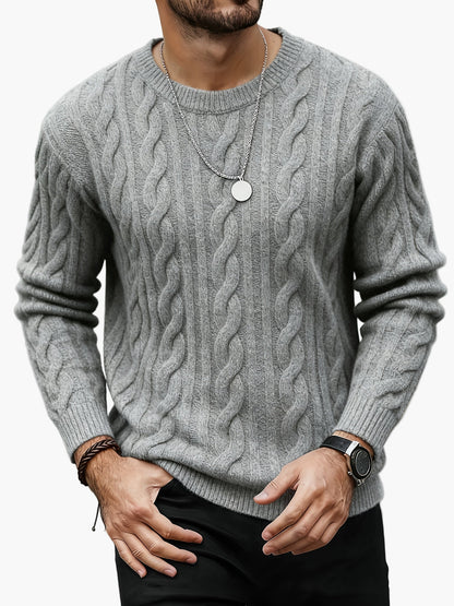 Herren Pullover Zopfmuster Strick – Modischer Casual Look für Herbst & Winter