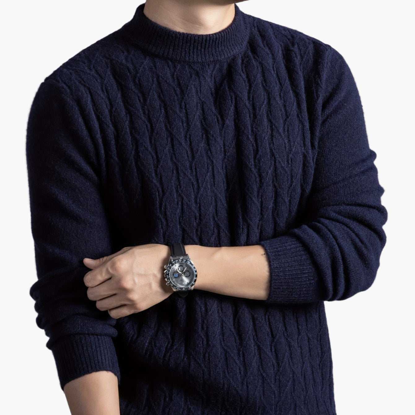 Męski sweter dzianinowy nowoczesny regular fit na jesień i zimę – Stylowy towarzysz na co dzień