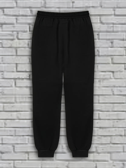 Herren Freizeitanzug Weiß Schwarz Langarm Shirt & Jogginghose Gesteppt