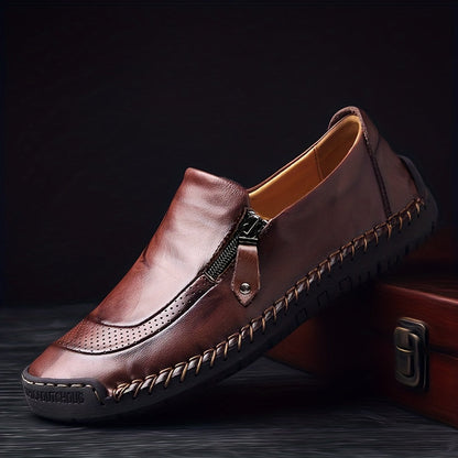 Heren mocassin-slippers vintage met rits – comfortabele vrijetijdsschoenen voor dagelijks gebruik en feestjes