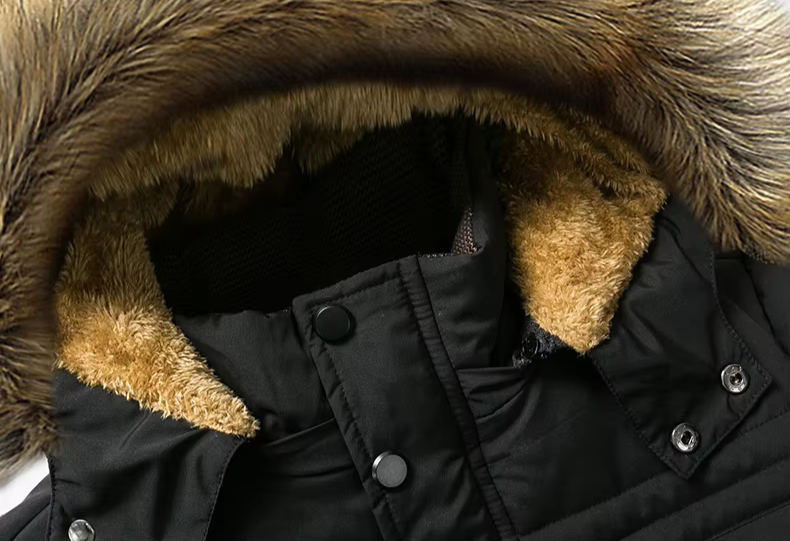 Parka Invernale da Uomo con Cappuccio e Pelliccia Sintetica – Giacca Outdoor Imbottita per Quotidiano e Tempo Libero