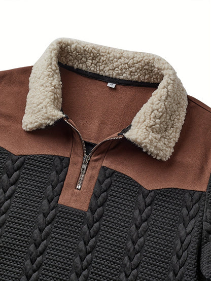 Jerséi de punto para hombre con cuello de cremallera de moda y encanto retro – Perfecto para tiempo libre y uso diario con estilo