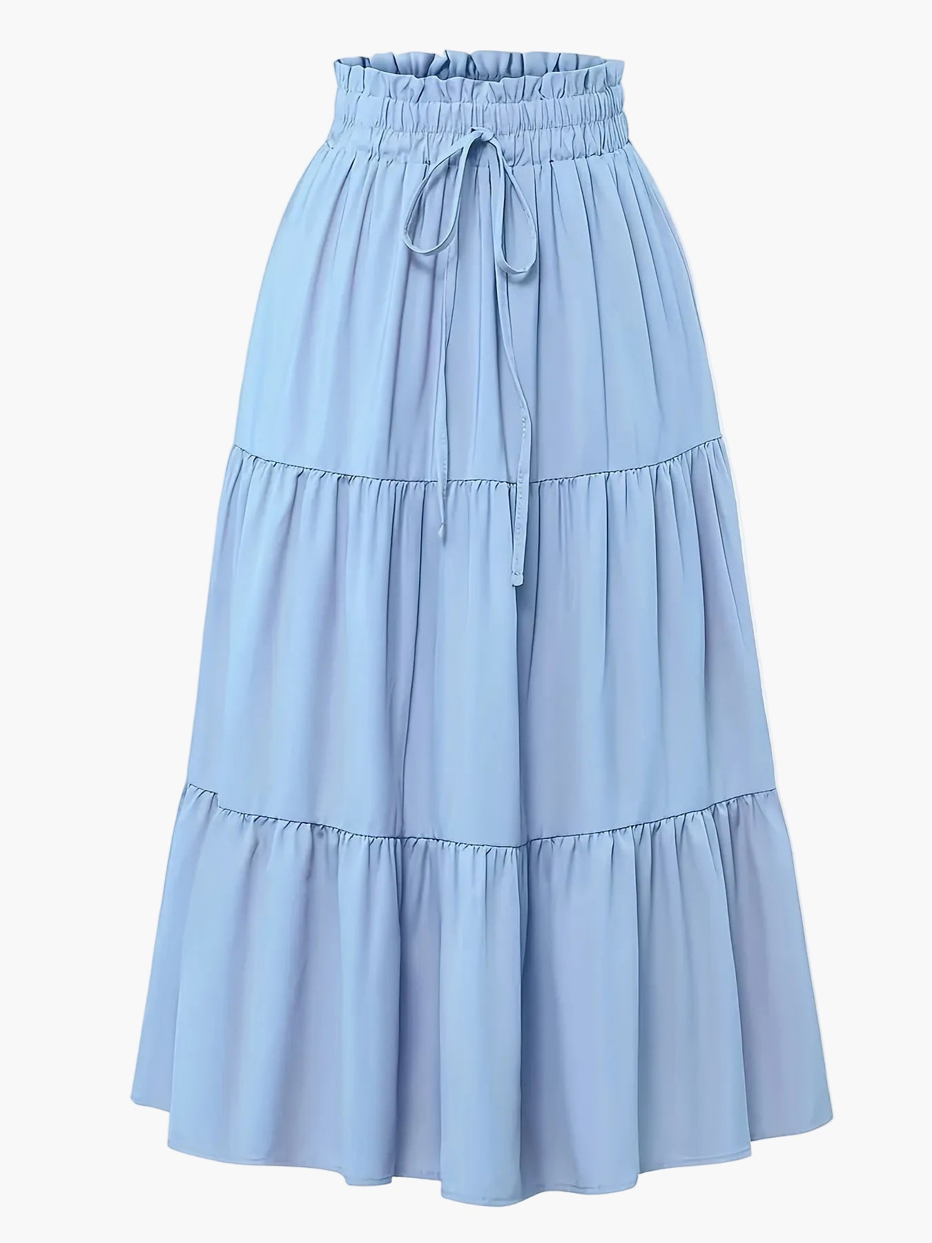 Dames elegante plooirok met hoge taille en trekkoord – perfect voor lente en zomer