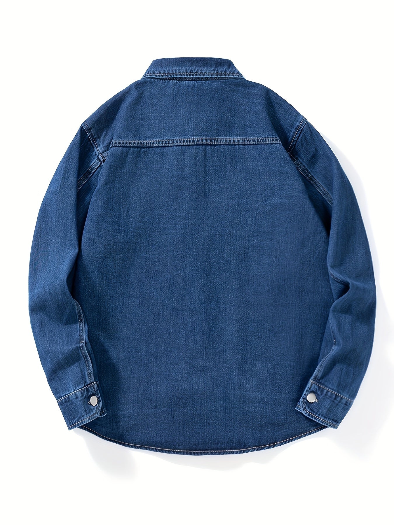 Denimoverhemd voor heren, overhemd van denim met lange mouwen en borstzakken, geschikt als tussenjas