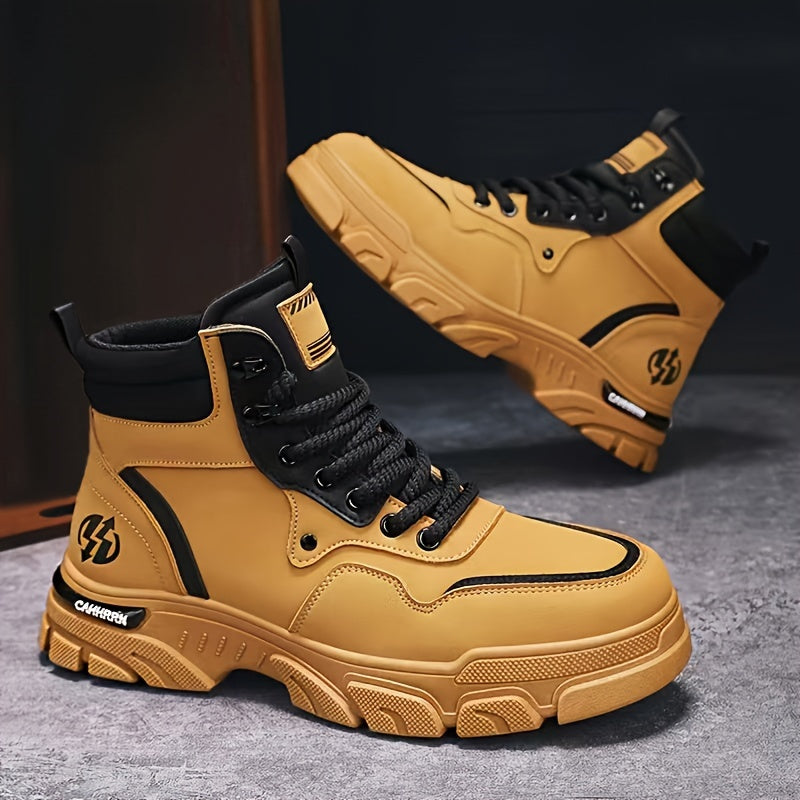 Robuster Herren Schnürstiefel Grau Schwarz mit Profilsohle