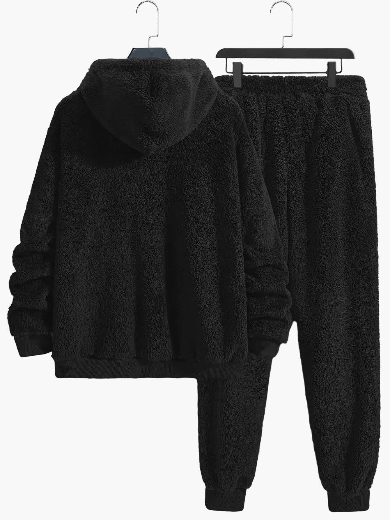 Herre fleece hoodie joggingdragt todelt – hyggeligt fritidstøj til sport & loungewear