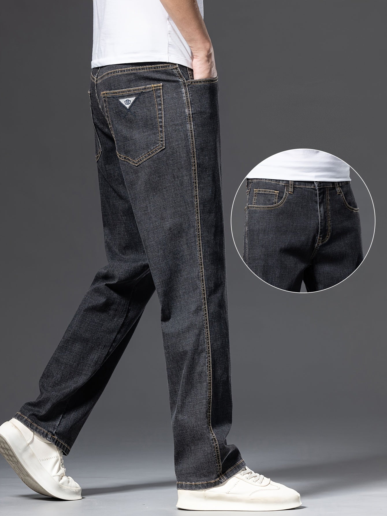 Męskie proste jeansy w stylu casual – wygodne spodnie na co dzień