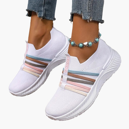 Sneaker Slip-On da donna con motivo a righe – Scarpe casual comode per tutti i giorni e viaggi