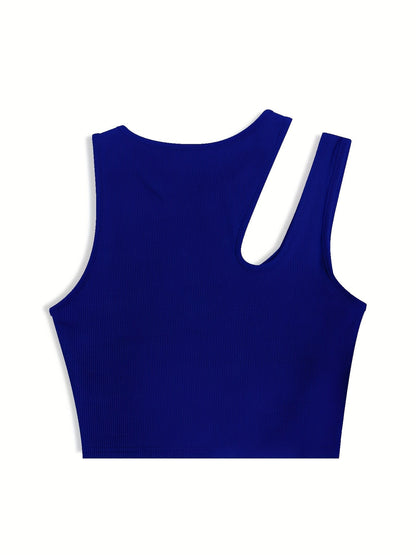 Dames asymmetrische crop top voor de zomer – modieus vrijetijds- en feesttopje